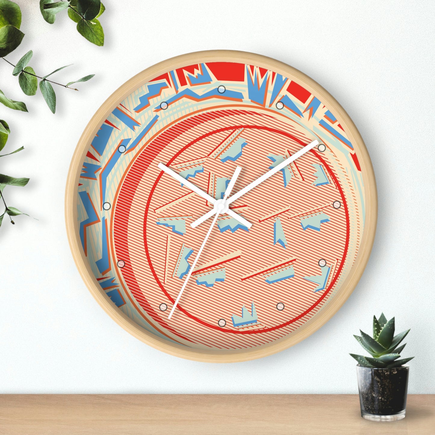 1980s Retro Abstract Design Cereal Bowl Wall Clock