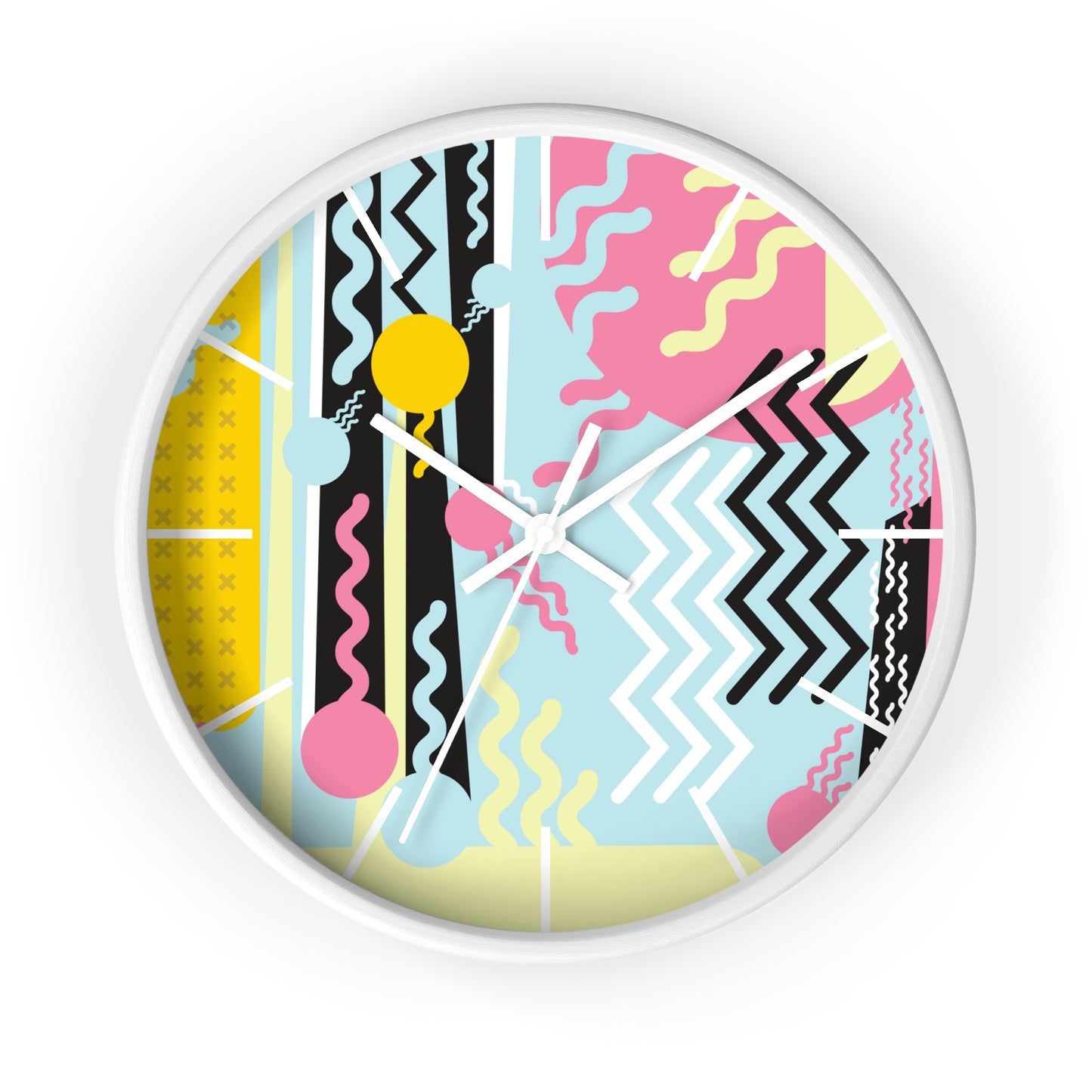 1980s Retro Abstract Design - Pastels - Wall Clock