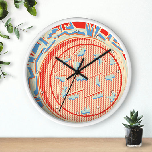 1980s Retro Abstract Design Cereal Bowl Wall Clock