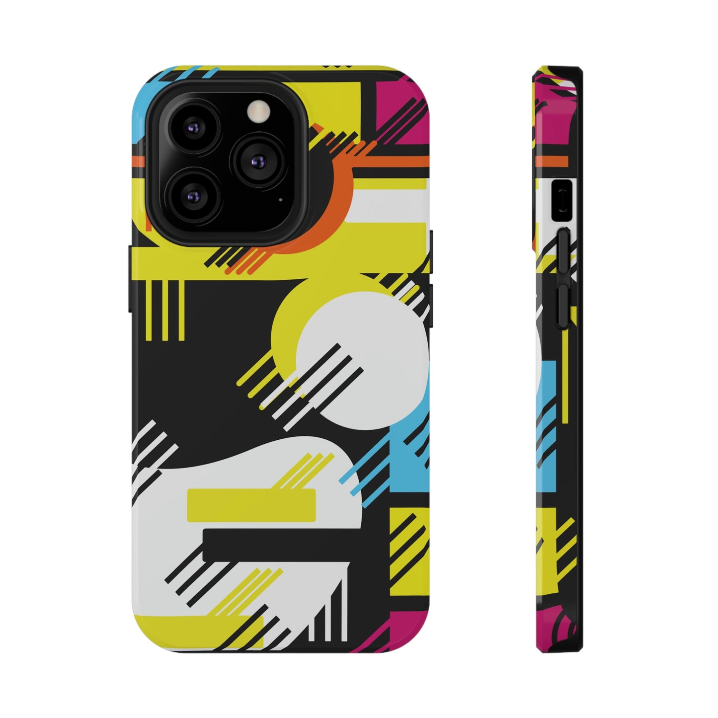 Impact-Resistant Cases - 1980s Retro Abstract Graphic Art - Primary Tines -