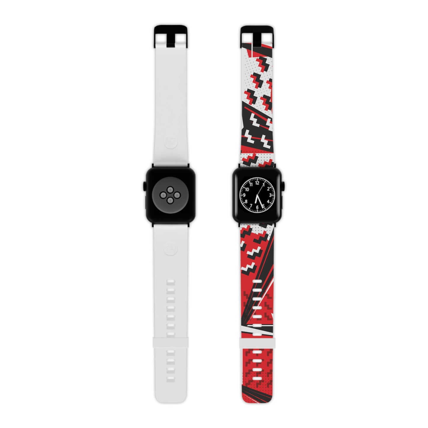 Red Black and White Geometric Watch Band for Apple Watch