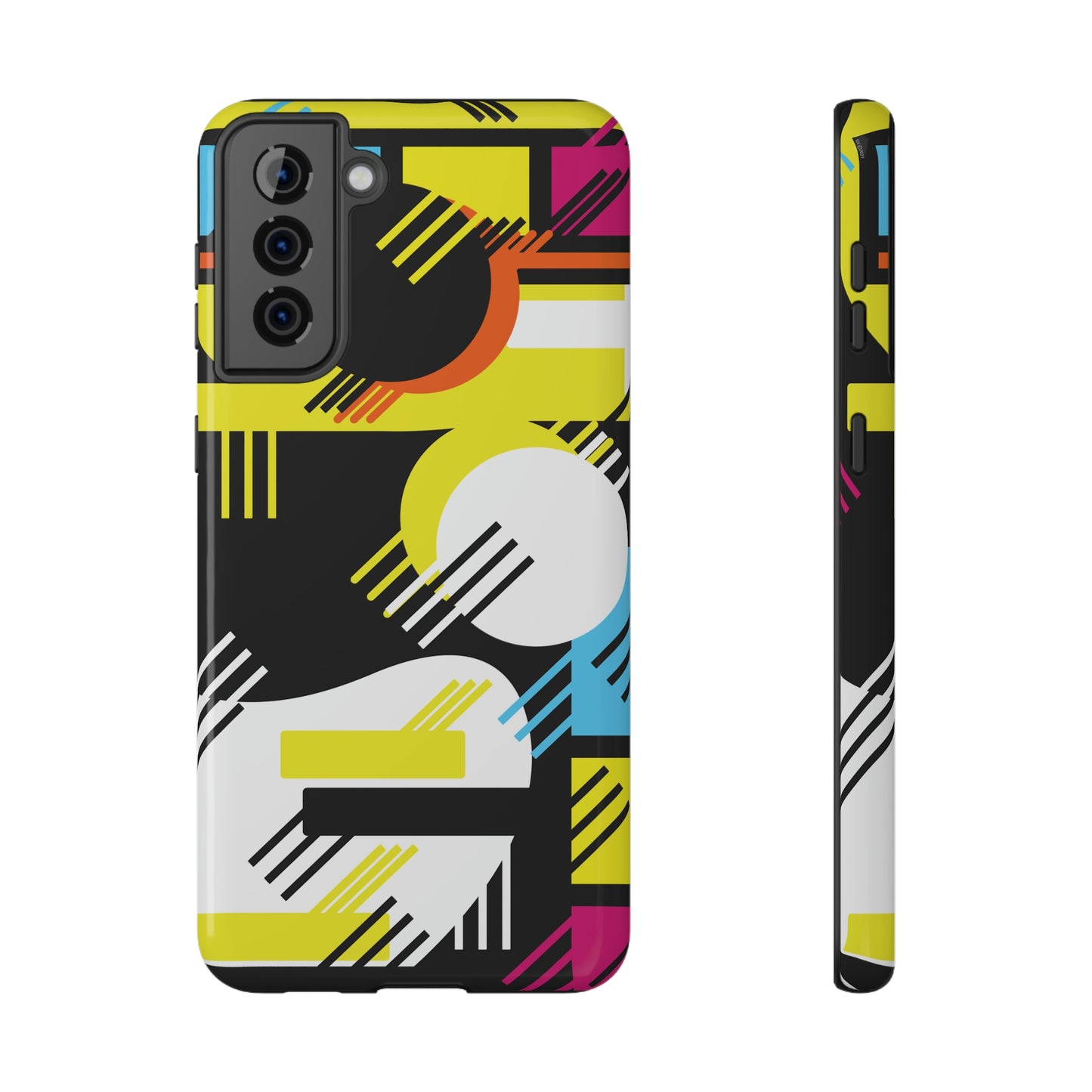 Impact-Resistant Cases - 1980s Retro Abstract Graphic Art - Primary Tines -