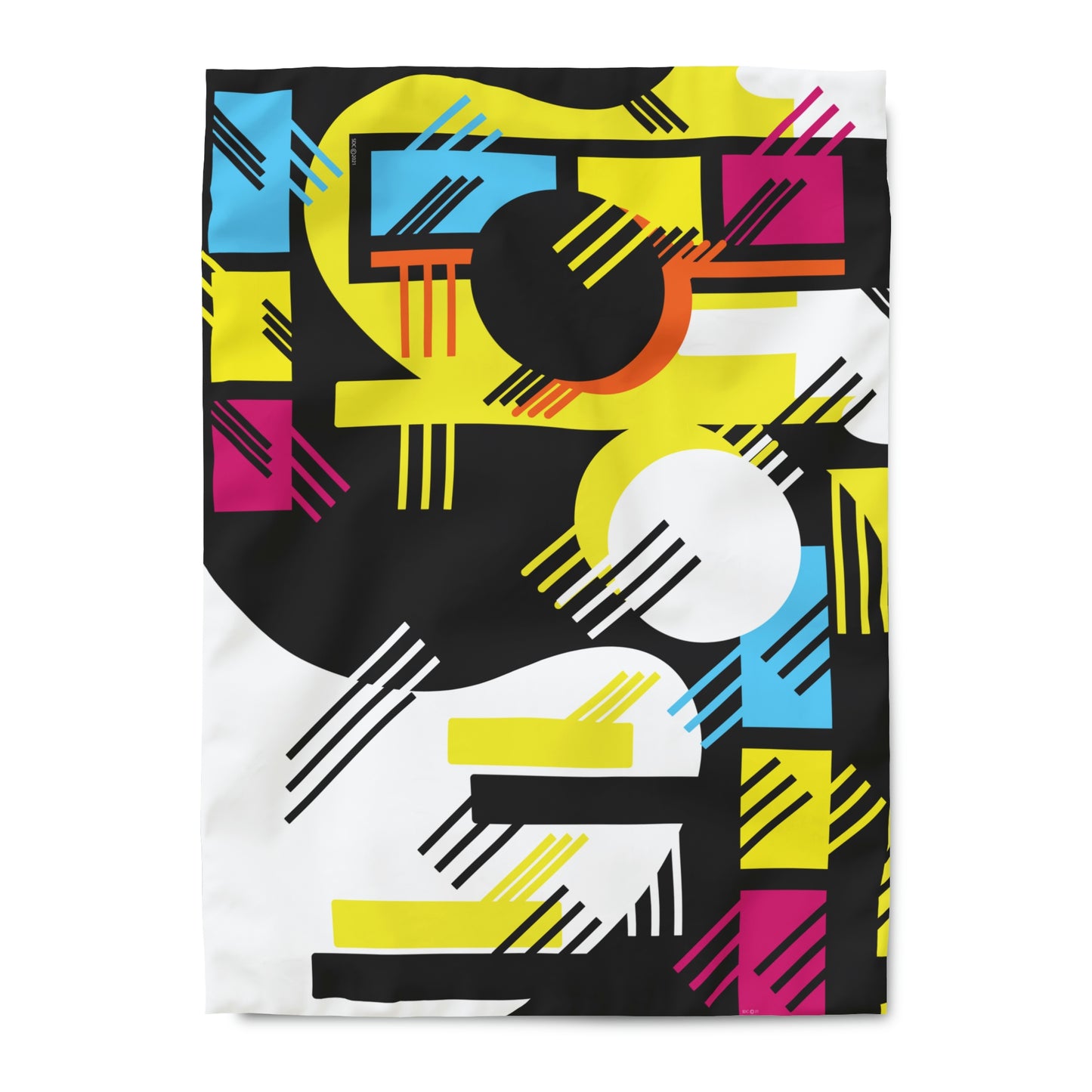 Retro Graphic Art Abstract  - Primary Tines - Duvet Cover