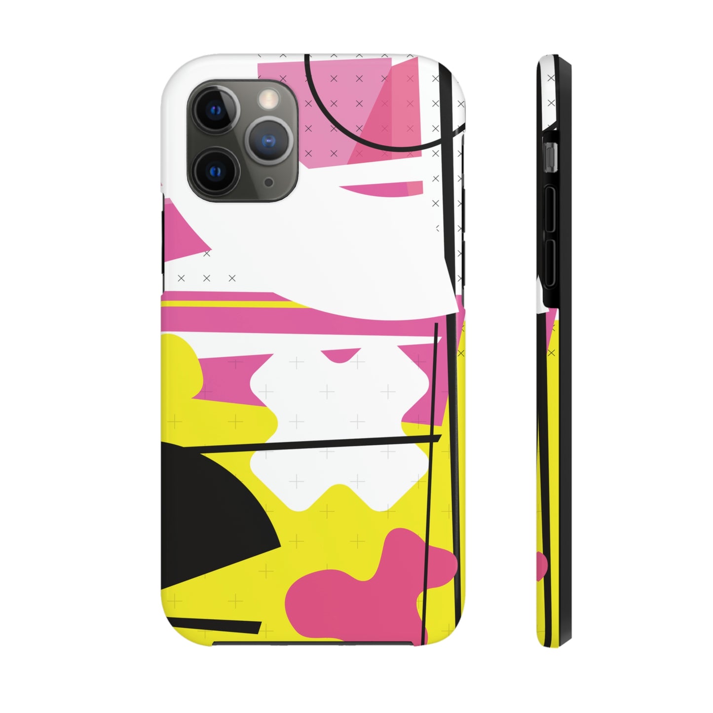 Tough Phone Cases, Case-Mate -80s Retro Abstract Graphic Art - Pink Yellow Black -