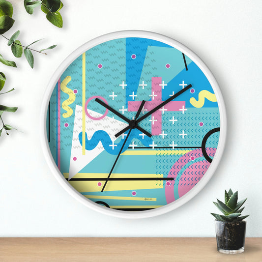 Pastel Abstract Wall Clock - 1980s Inspired Design