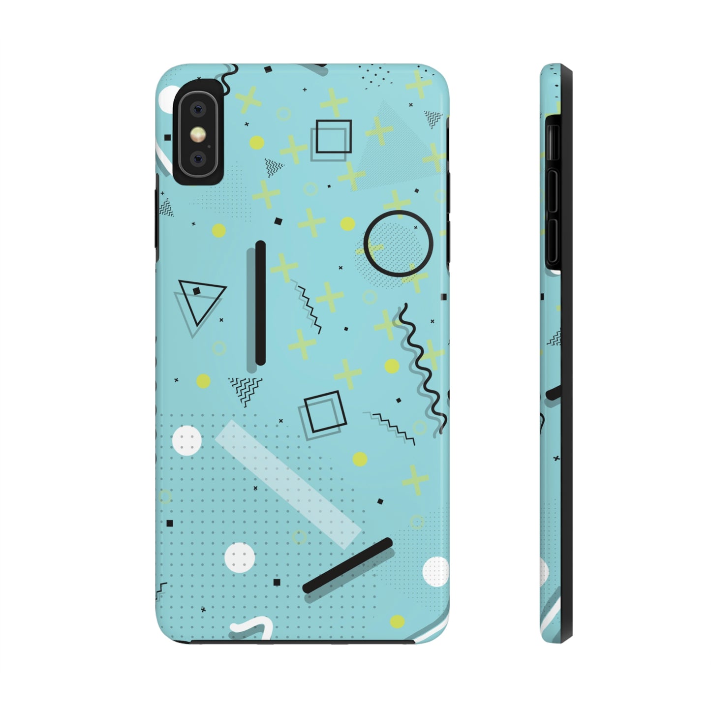 Tough Phone Cases, Case-Mate 1980 Retro Abstract Graphic Art - Blue Yellow Plus