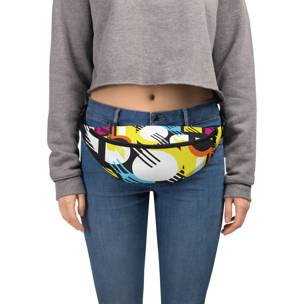 1980s Retro Abstract Graphic Art - Primary Tines - Fanny Pack