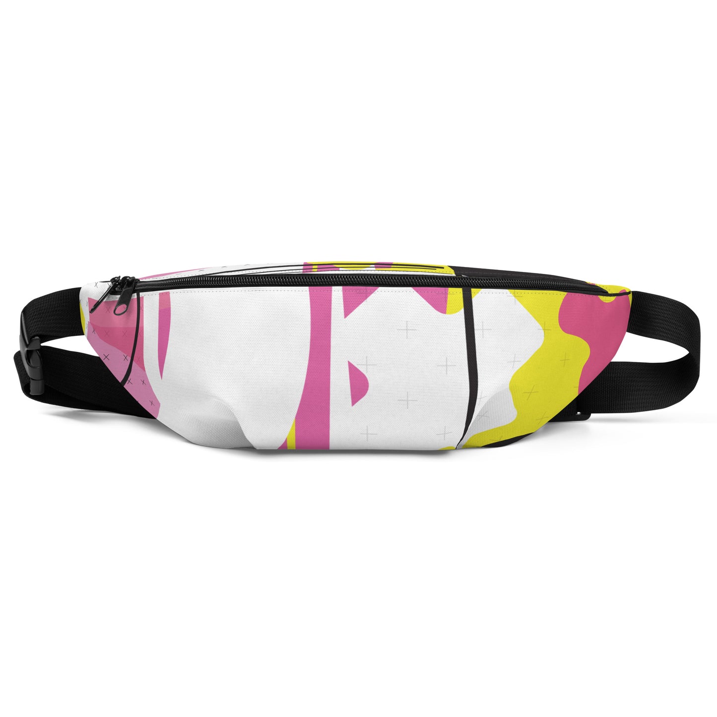 1980s Retro Abstract Graphic - Pink Yellow Black - Fanny Pack