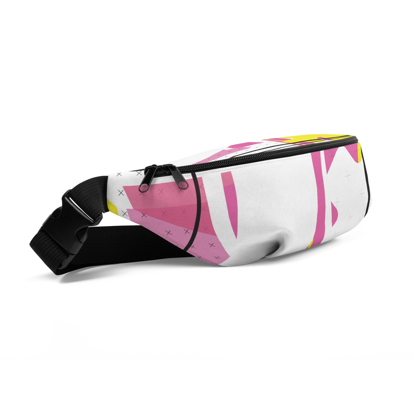 1980s Retro Abstract Graphic - Pink Yellow Black - Fanny Pack