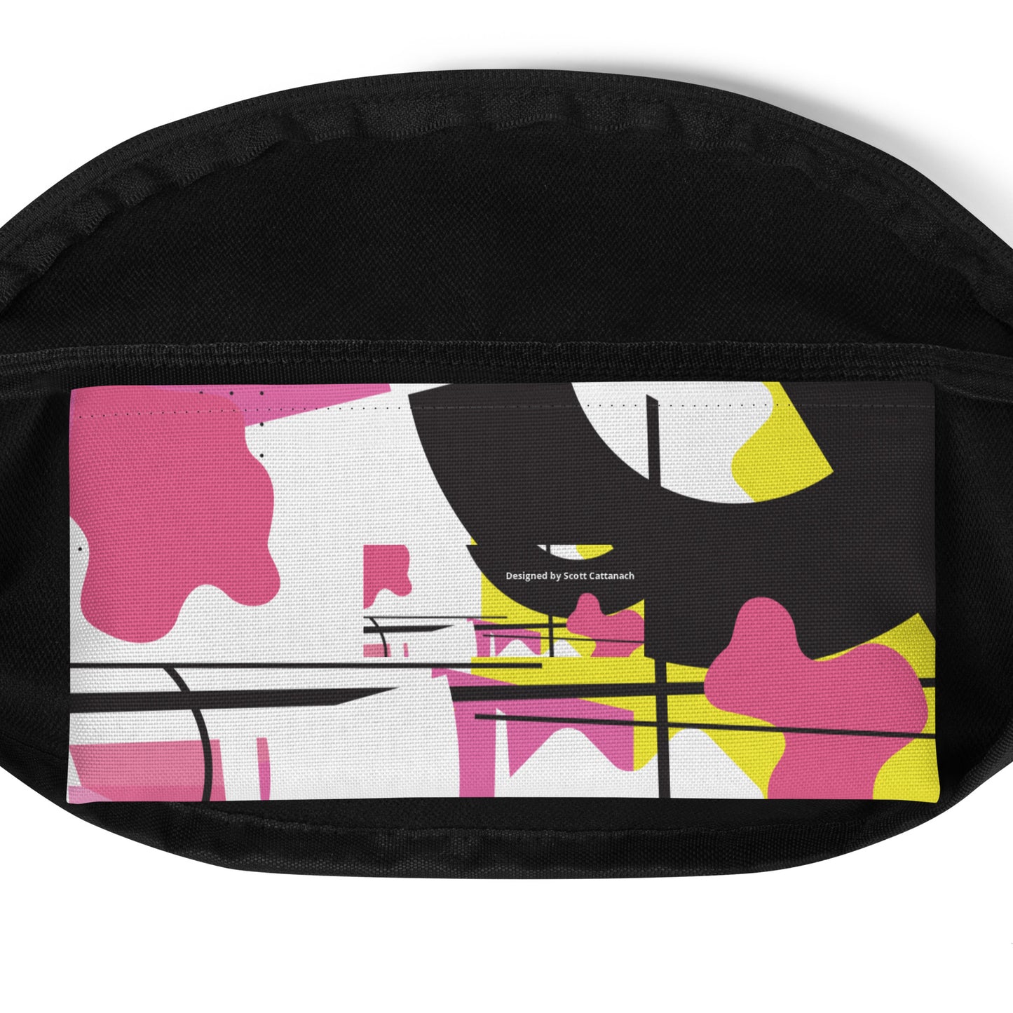 1980s Retro Abstract Graphic - Pink Yellow Black - Fanny Pack