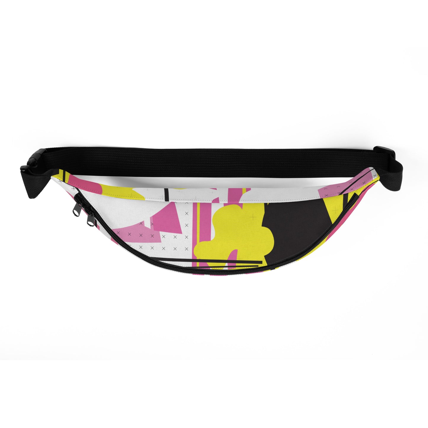 1980s Retro Abstract Graphic - Pink Yellow Black - Fanny Pack