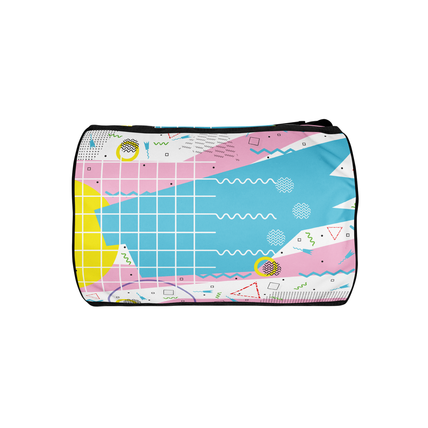 1980s Retro Abstract Graphic Design - Gridded - All-Over Printed Duffel Bag