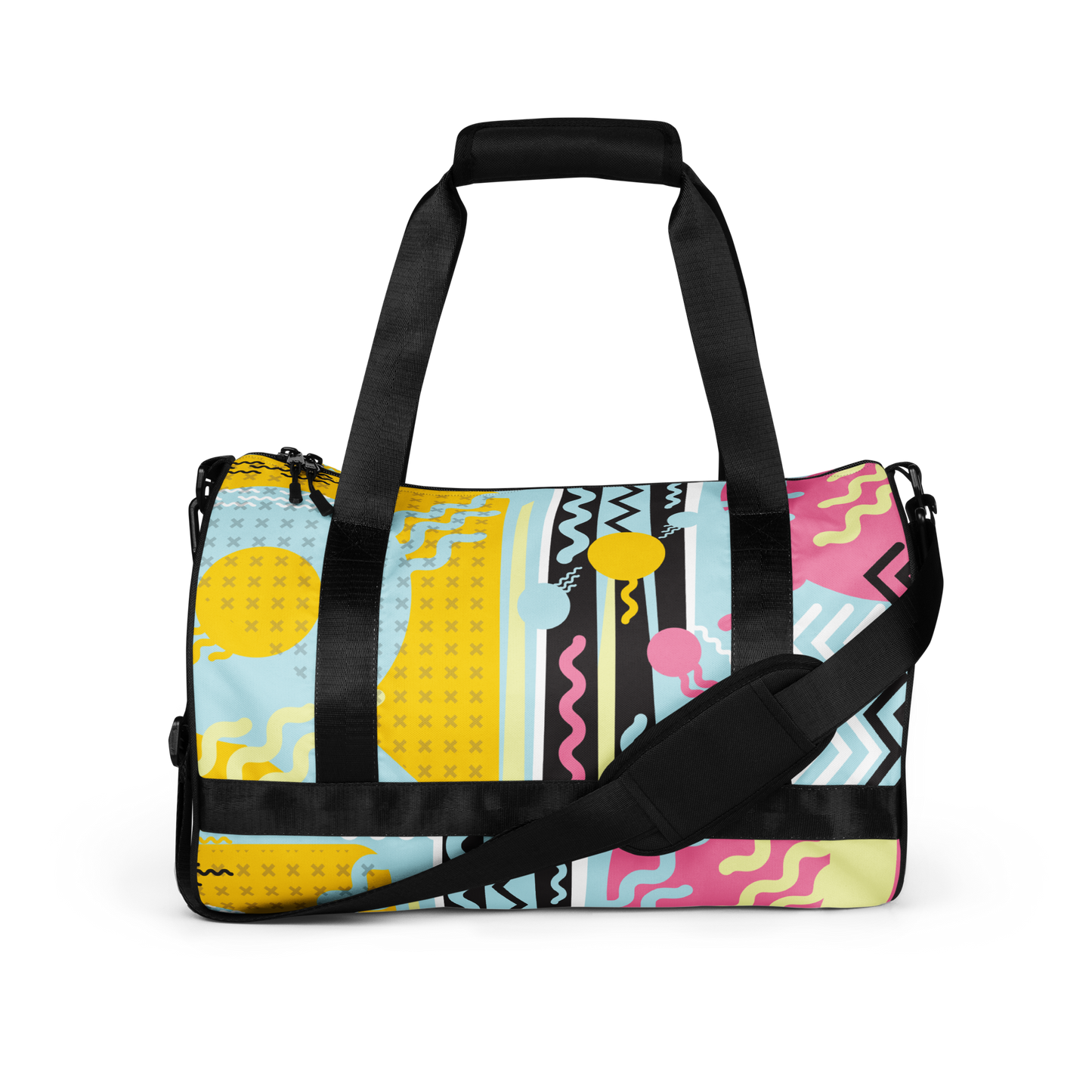 1980s Retro Abstract Graphic Art - Tadpole - All-Over Printed Duffel Bag