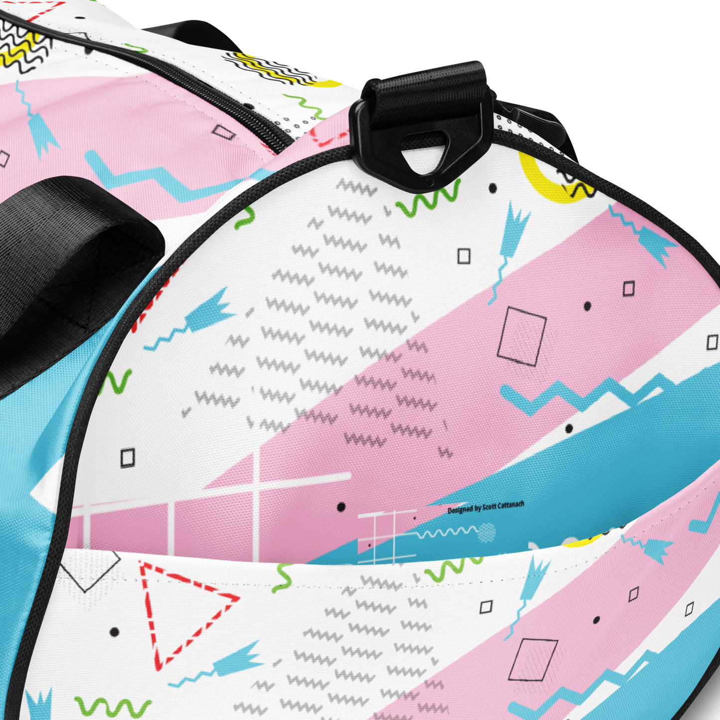 1980s Retro Abstract Graphic Design - Gridded - All-Over Printed Duffel Bag