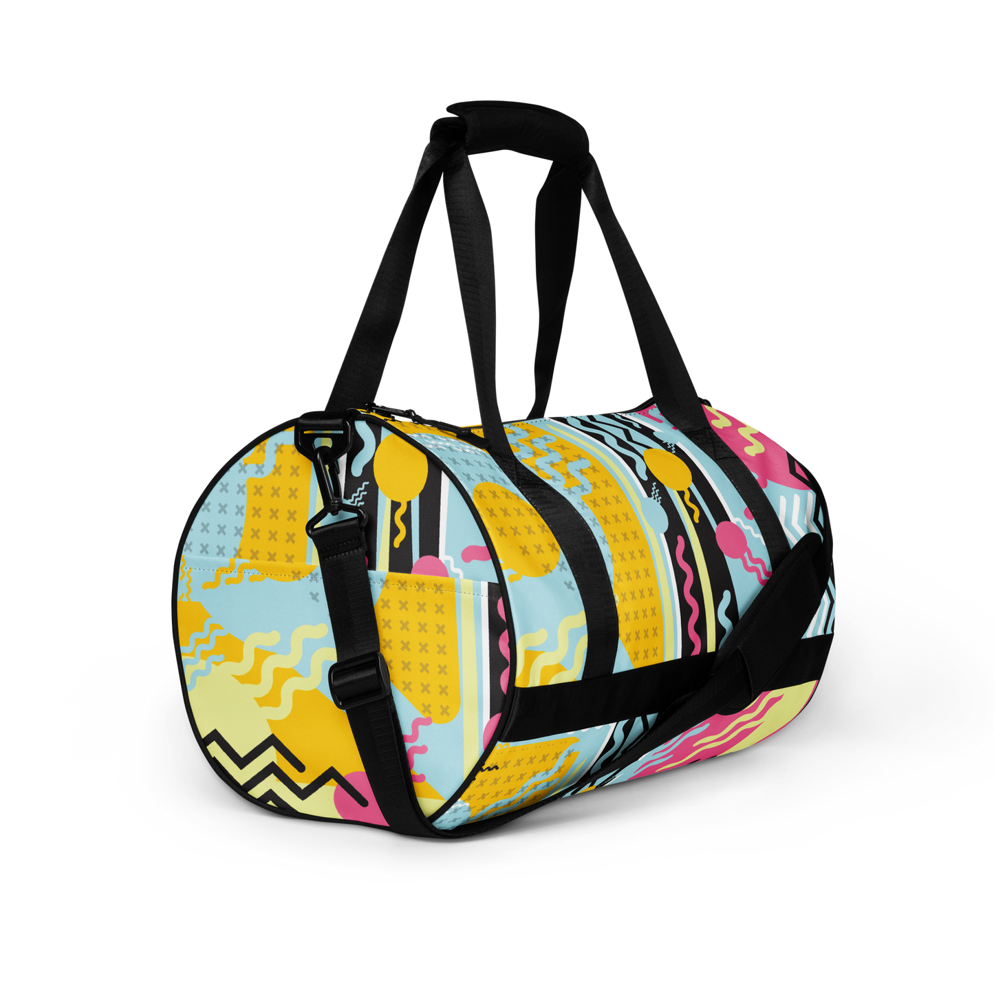 1980s Retro Abstract Graphic Art - Tadpole - All-Over Printed Duffel Bag