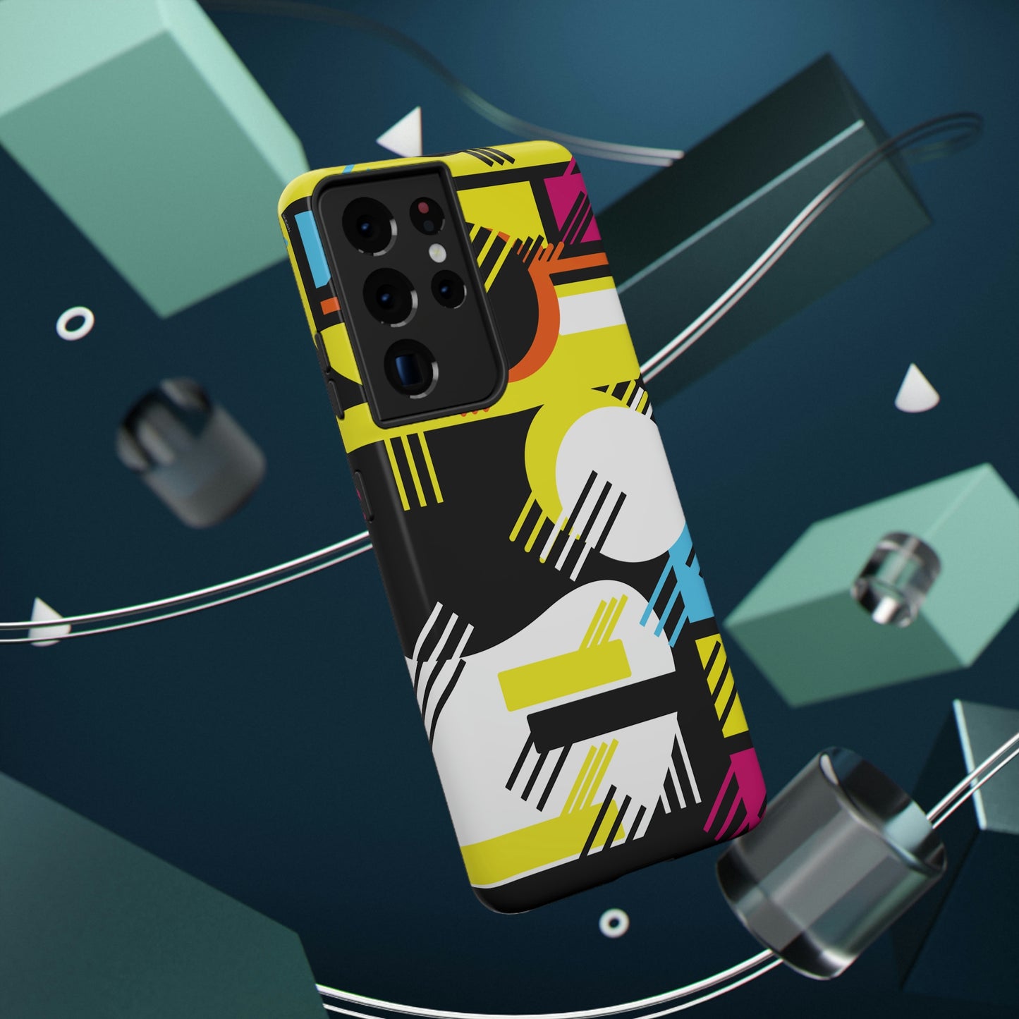 Impact-Resistant Cases - 1980s Retro Abstract Graphic Art - Primary Tines -