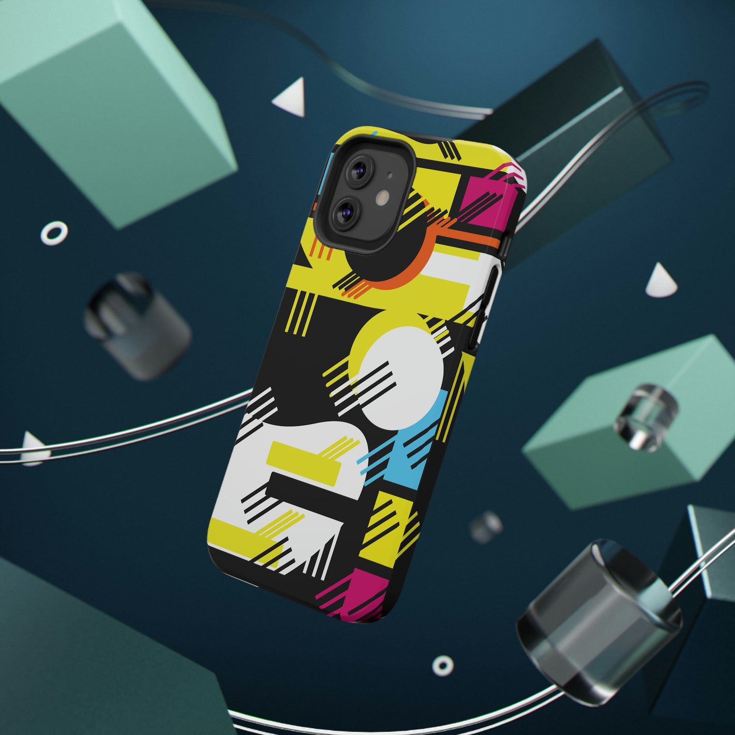 Impact-Resistant Cases - 1980s Retro Abstract Graphic Art - Primary Tines -