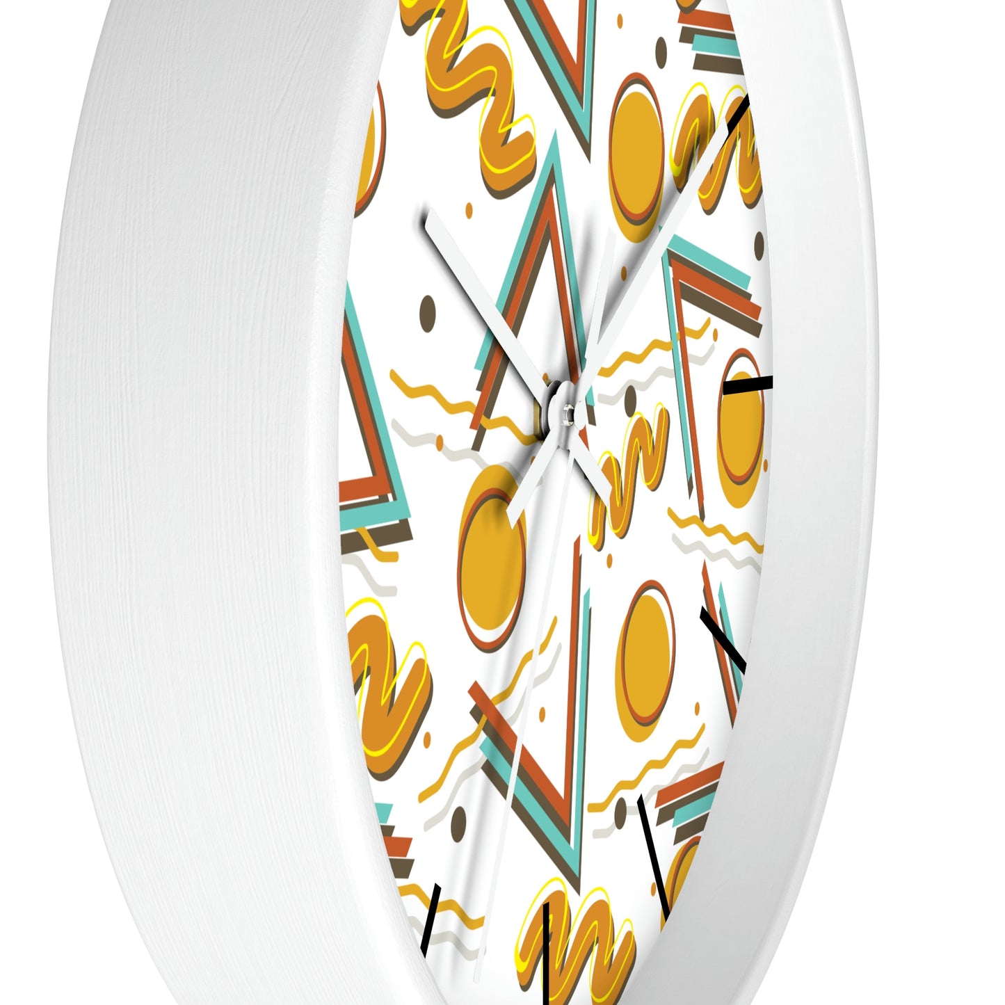 1980s Retro Abstract - Burger and Fries - Wall Clock