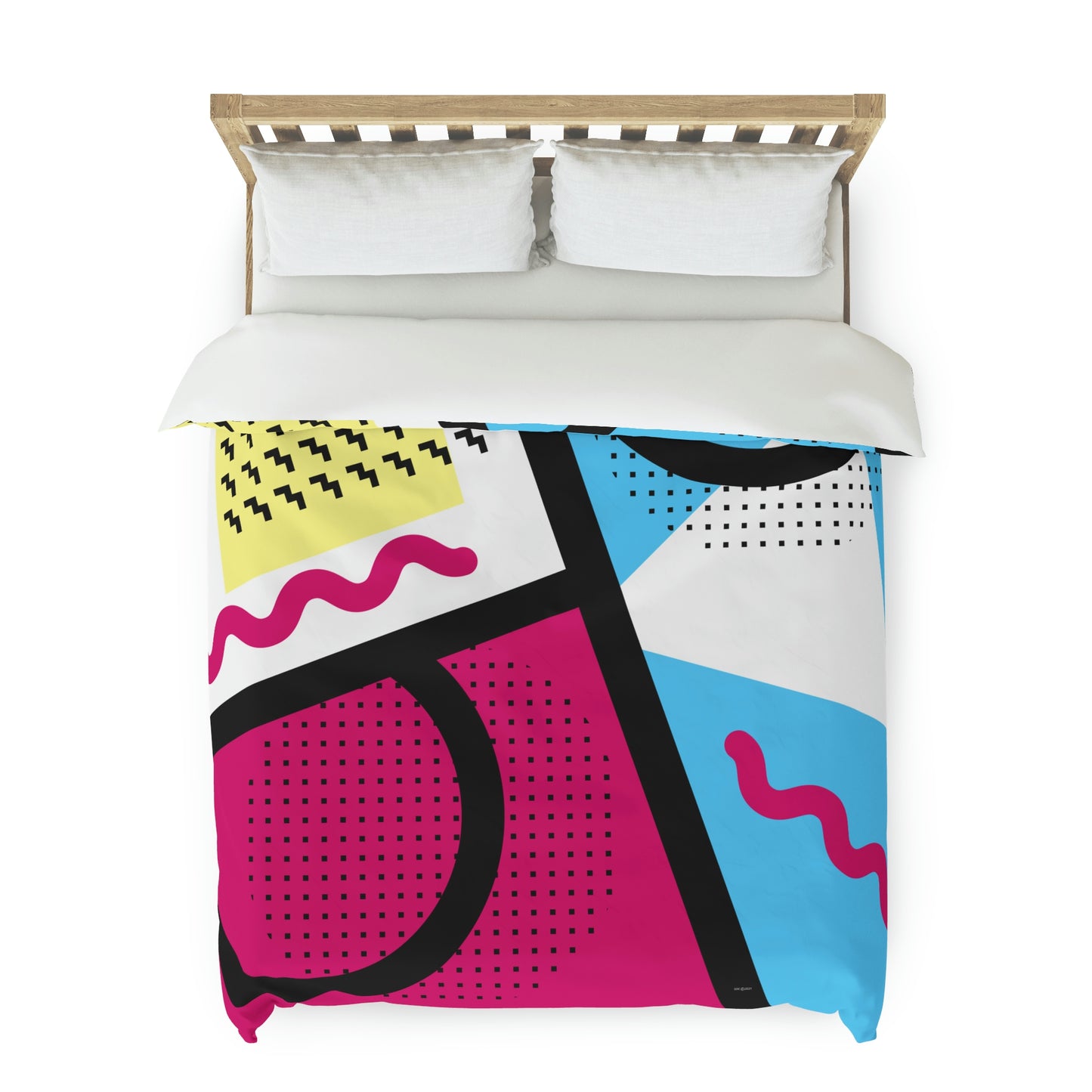 1980s Retro Graphic Art Abstract  - Tick Tack Triangle - Duvet Cover