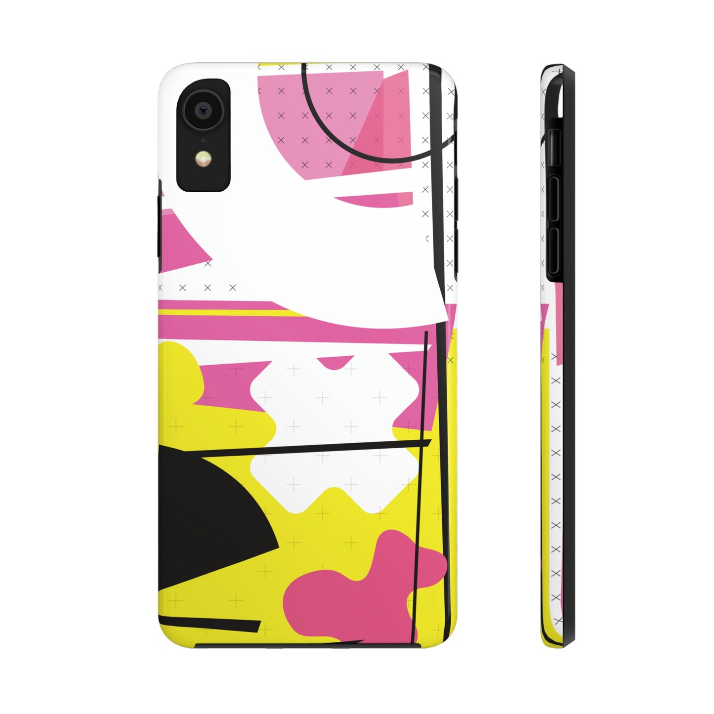 Tough Phone Cases, Case-Mate -80s Retro Abstract Graphic Art - Pink Yellow Black -