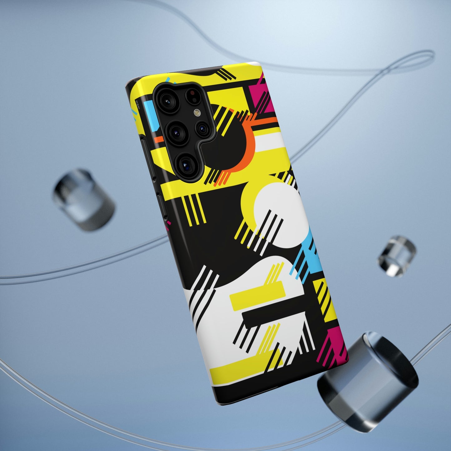 Impact-Resistant Cases - 1980s Retro Abstract Graphic Art - Primary Tines -