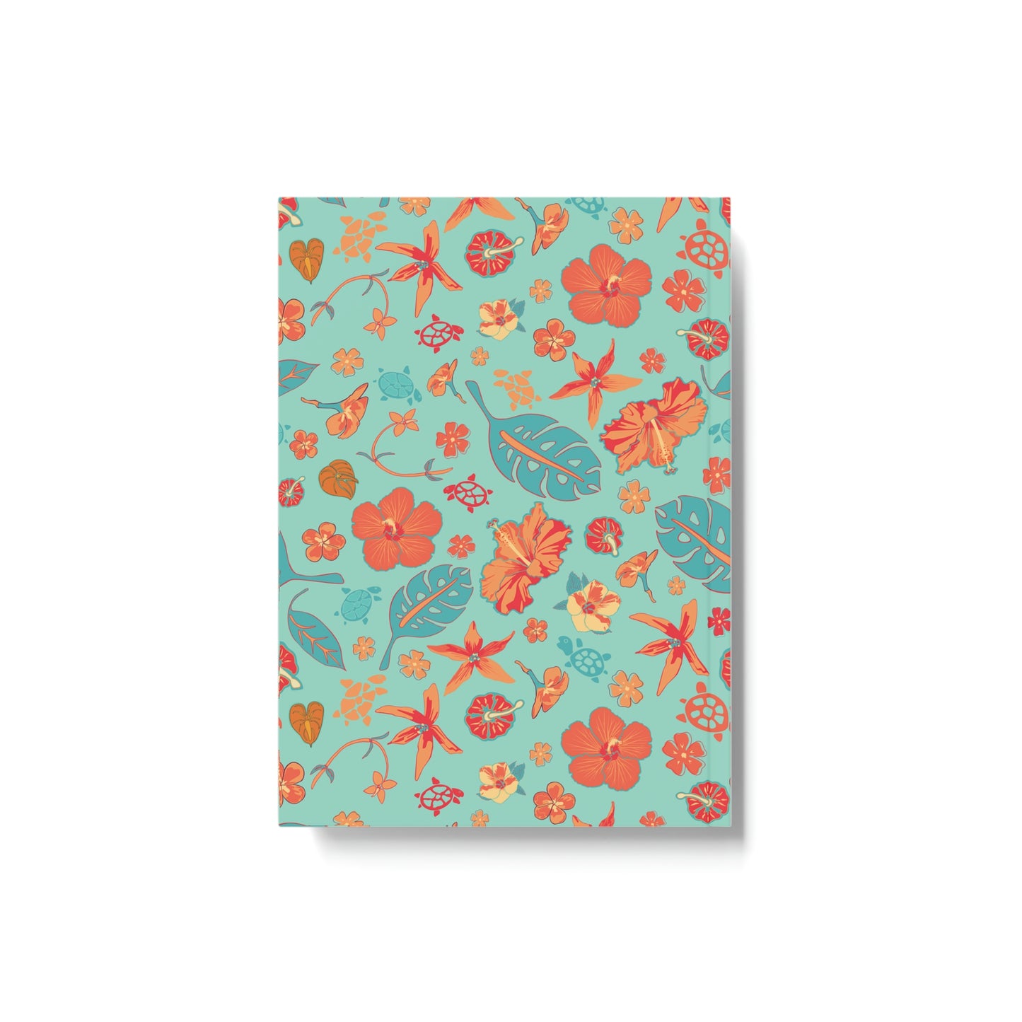 Teal and Orange Floral and Starfish Hard Backed Journal