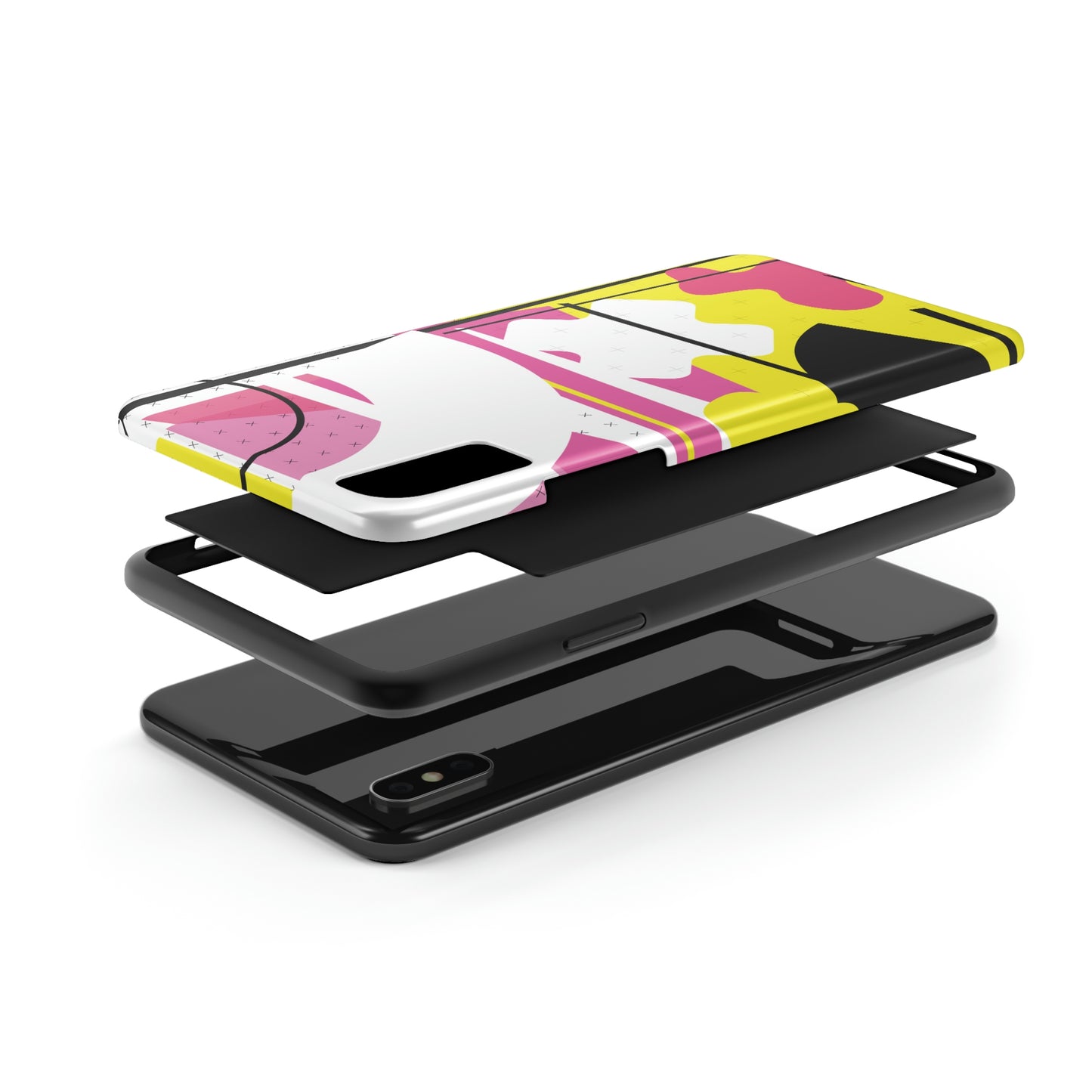 Tough Phone Cases, Case-Mate -80s Retro Abstract Graphic Art - Pink Yellow Black -