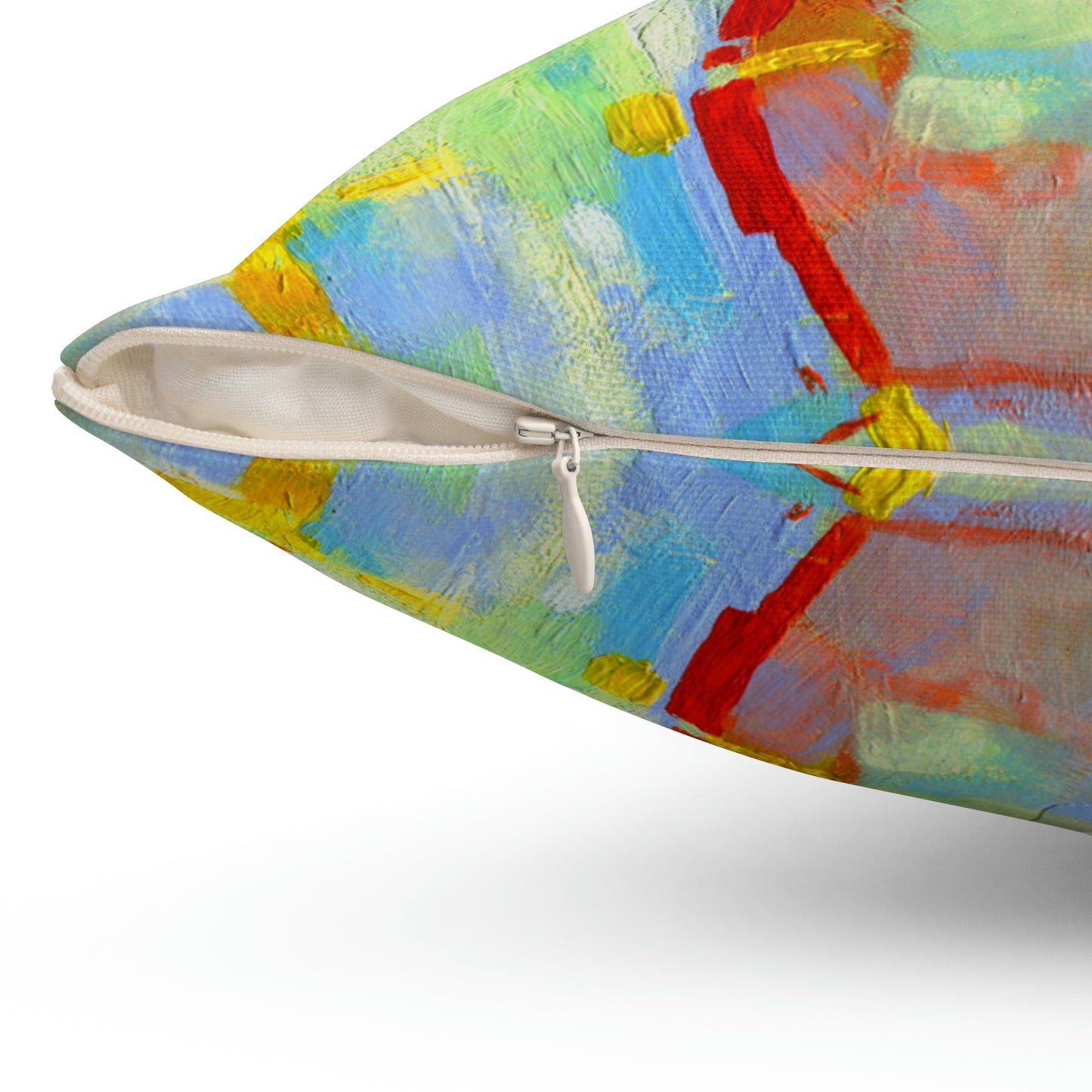 Spun Polyester Square Pillow  - Acrylic Abstract  Design