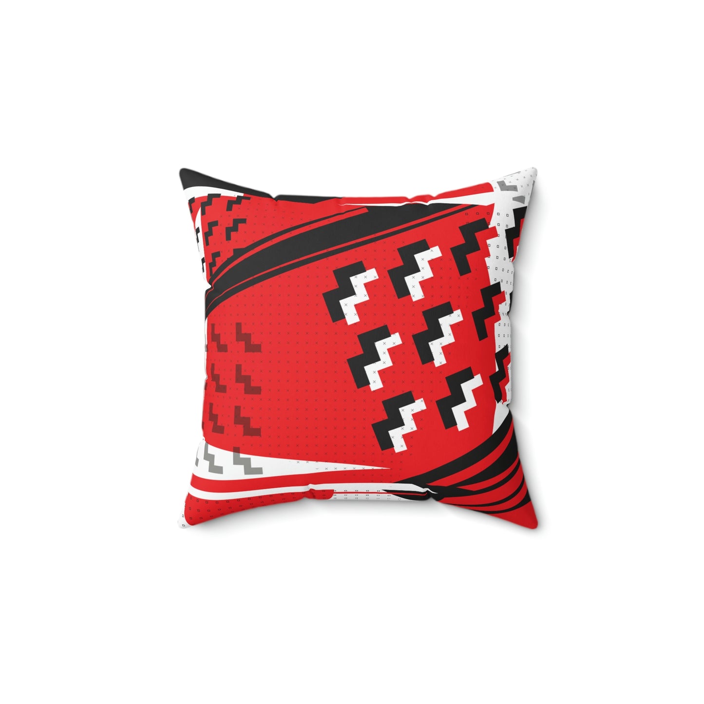 Spun Polyester Square Pillow - 1980 Retro Abstract Graphic Art - Attack Formation -