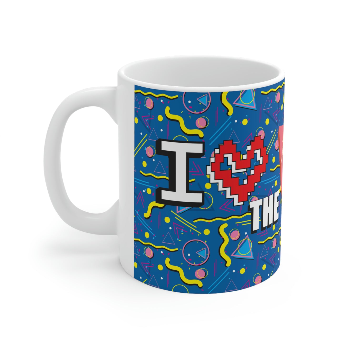 Ceramic Mug 11oz 1980 Retro Graphic Abstract Design - I Love the 1980s -