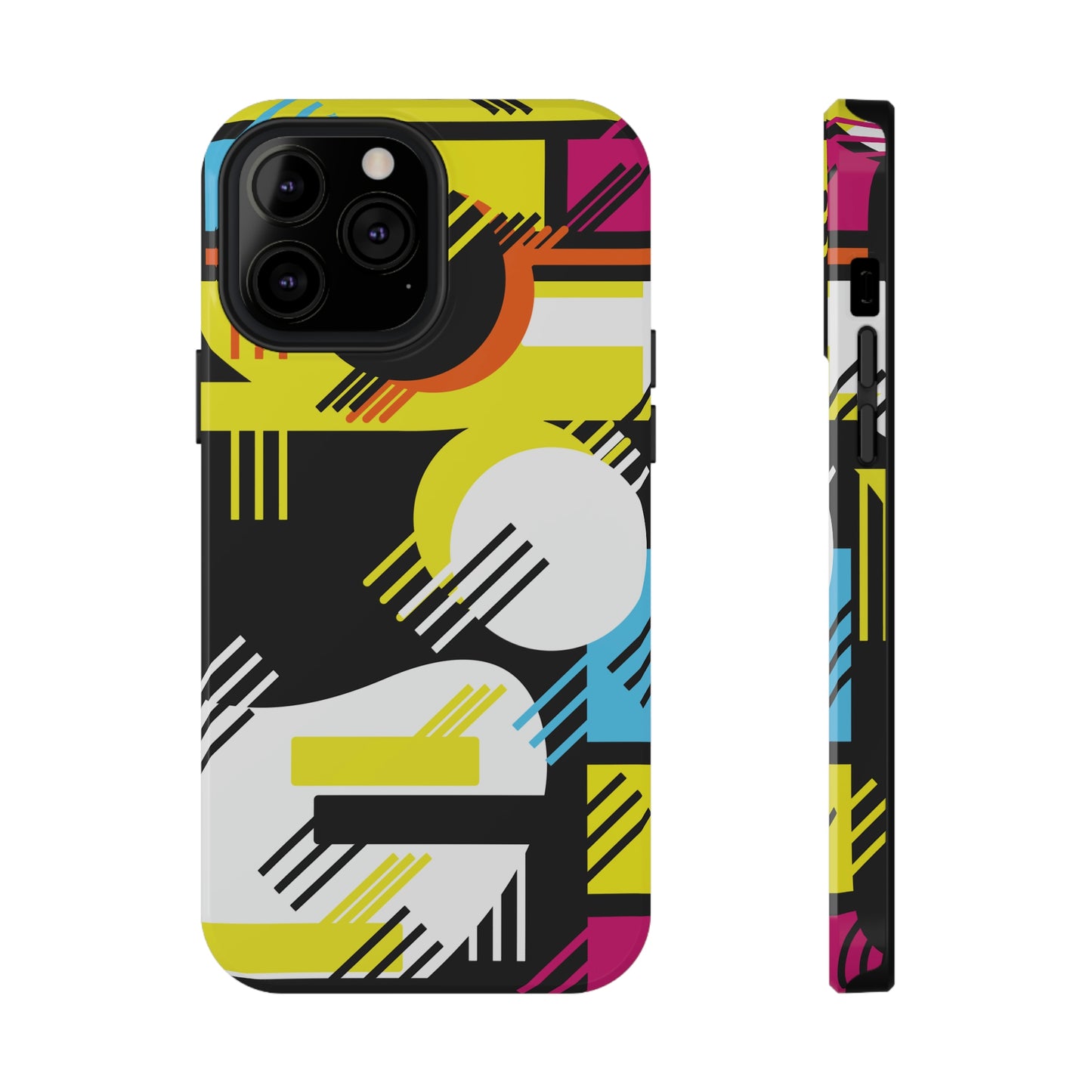 Impact-Resistant Cases - 1980s Retro Abstract Graphic Art - Primary Tines -