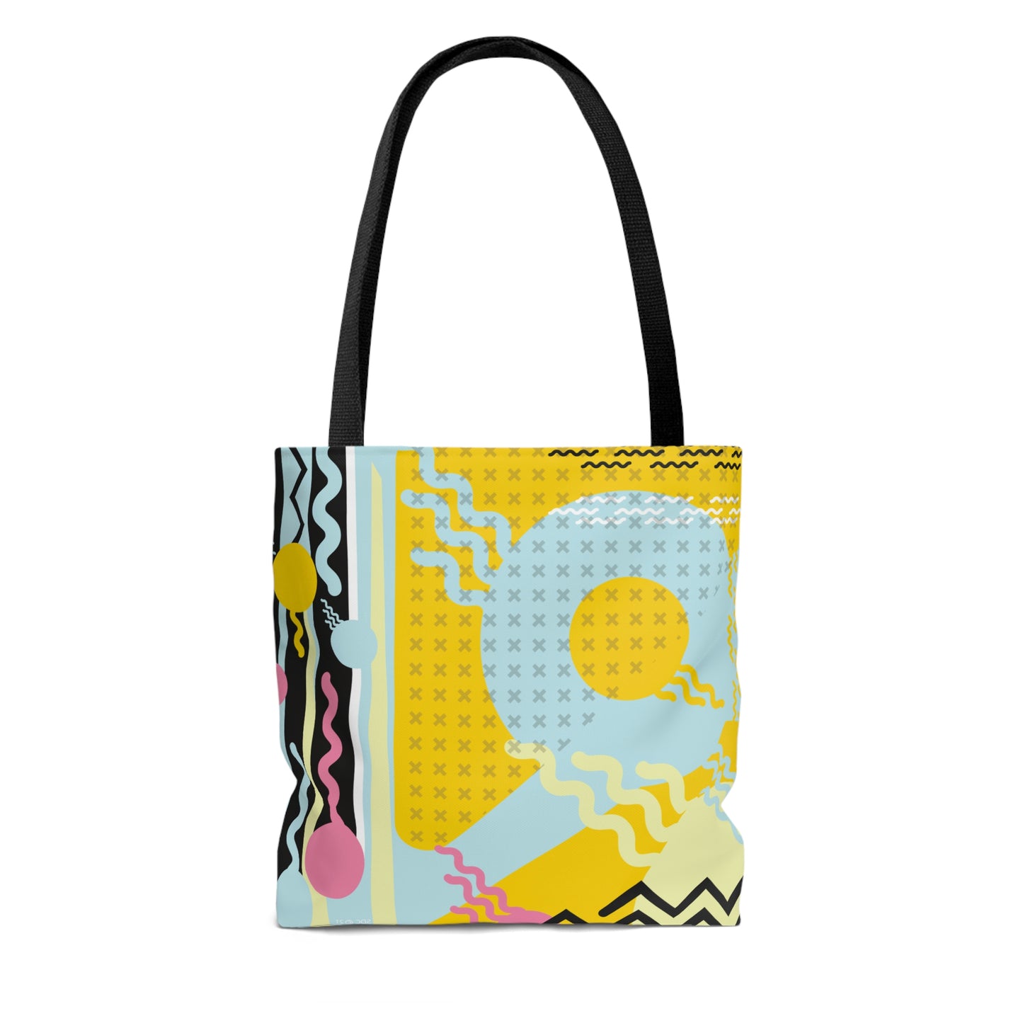 1980s Retro Abstract Graphic Art - Yellow  -  AOP Tote Bag