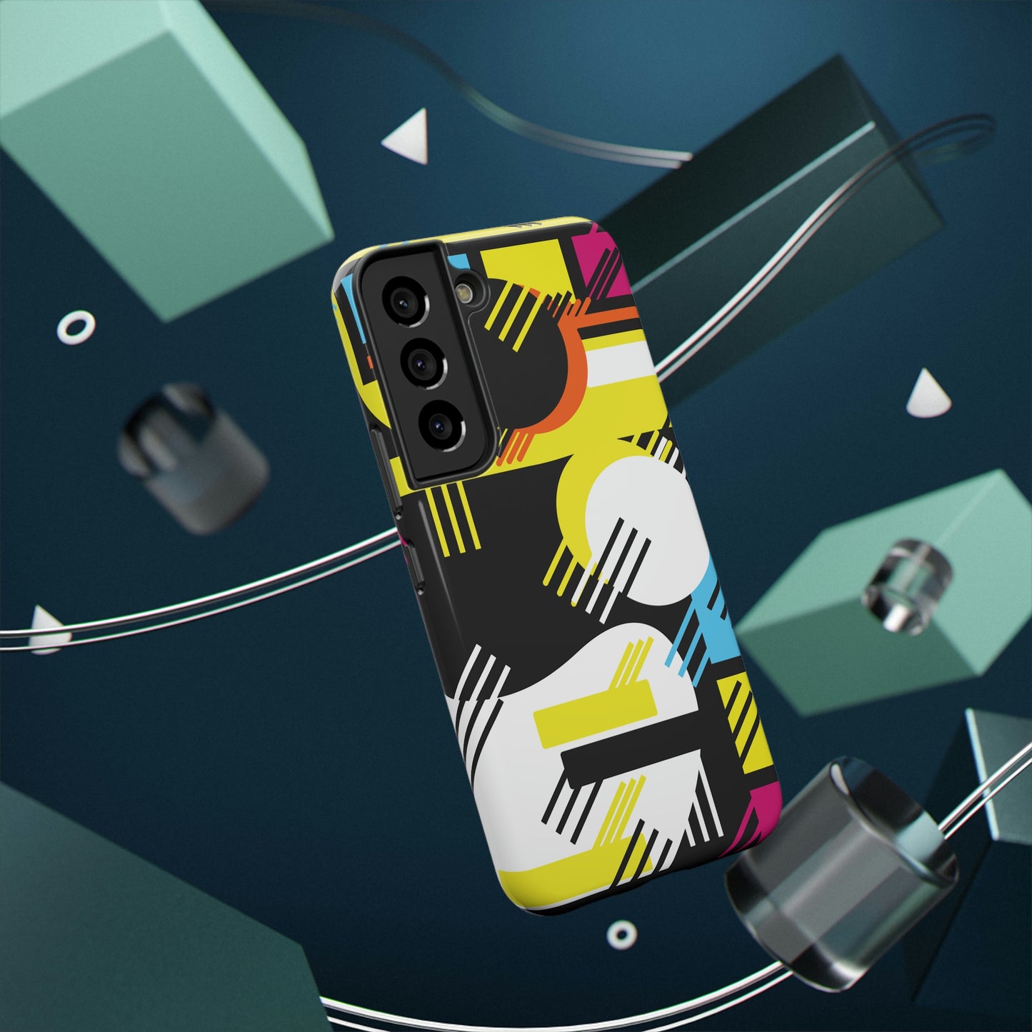 Impact-Resistant Cases - 1980s Retro Abstract Graphic Art - Primary Tines -