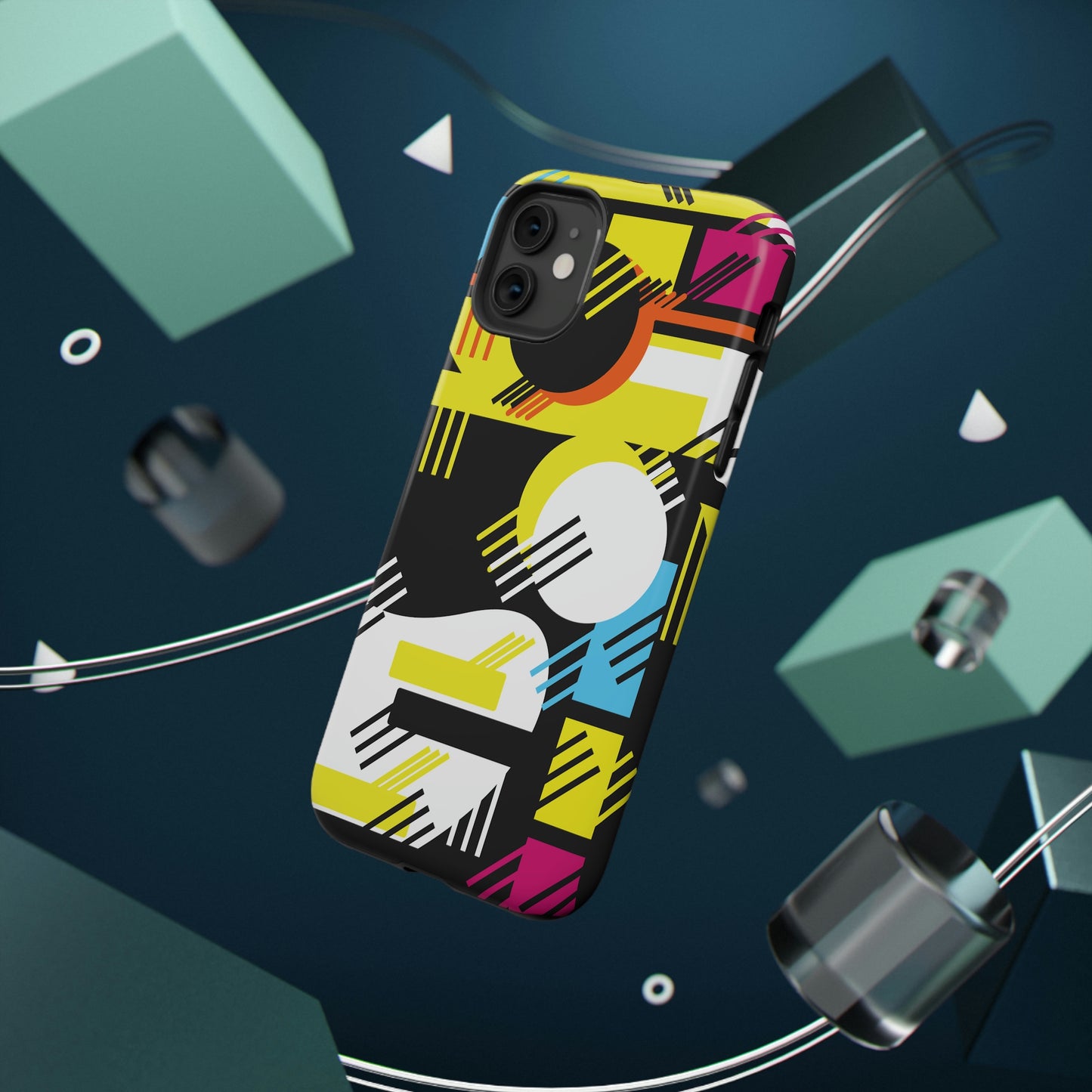 Impact-Resistant Cases - 1980s Retro Abstract Graphic Art - Primary Tines -