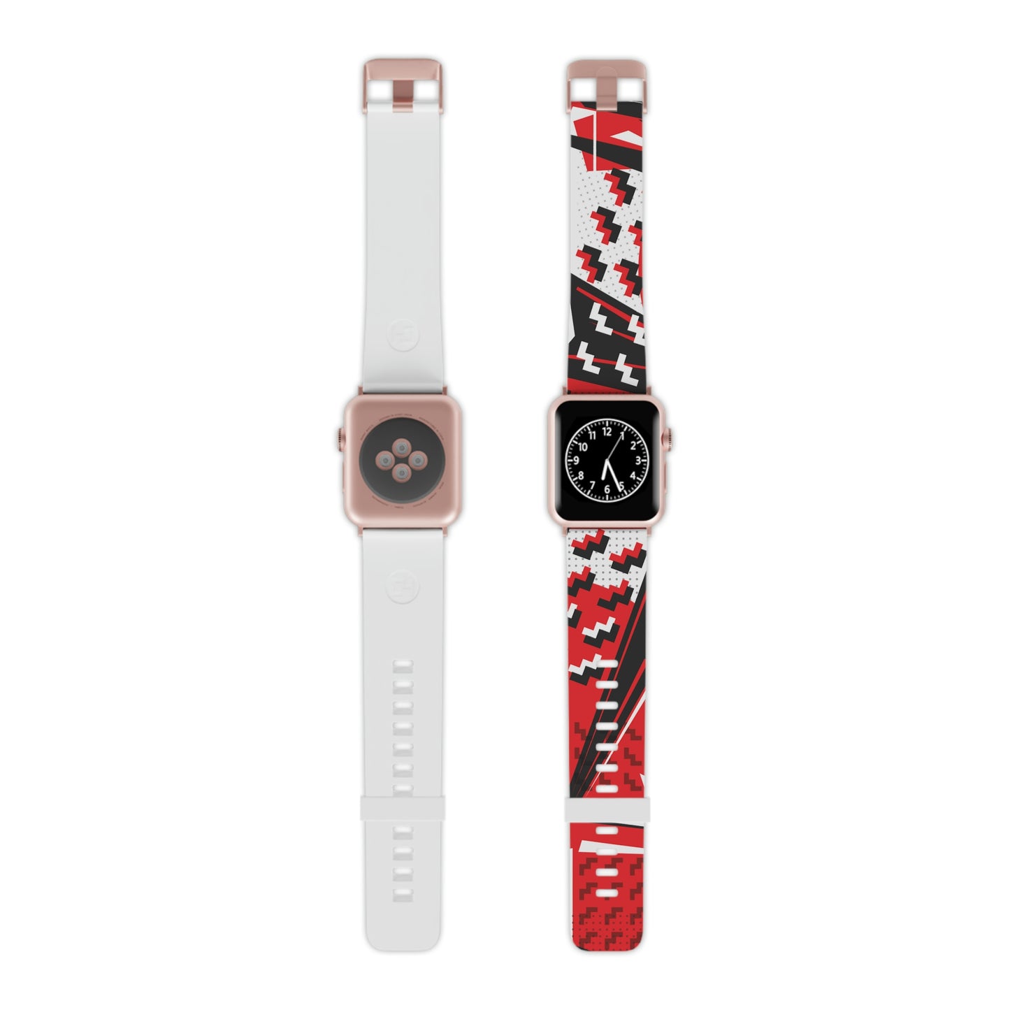 Red Black and White Geometric Watch Band for Apple Watch