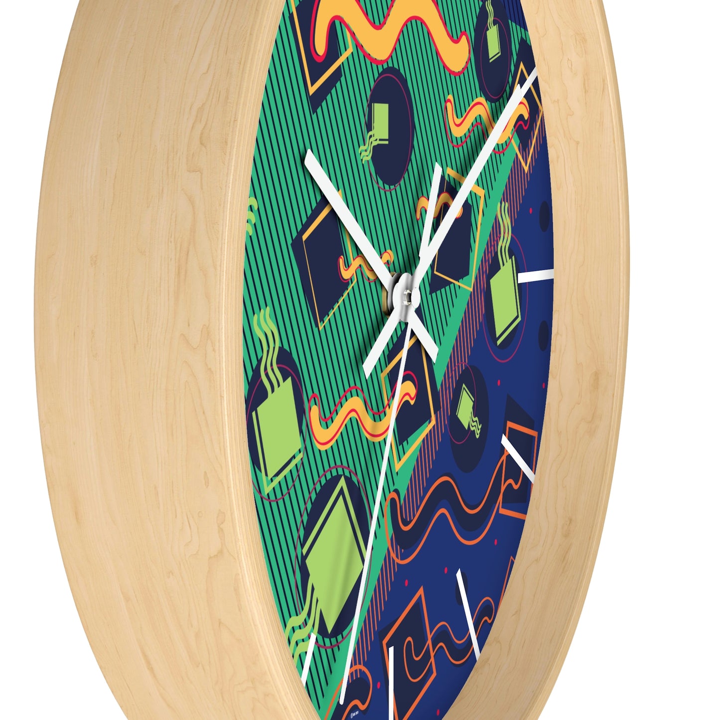 1980s Retro Abstract Design Bermuda Fish and Bait Wall Clock