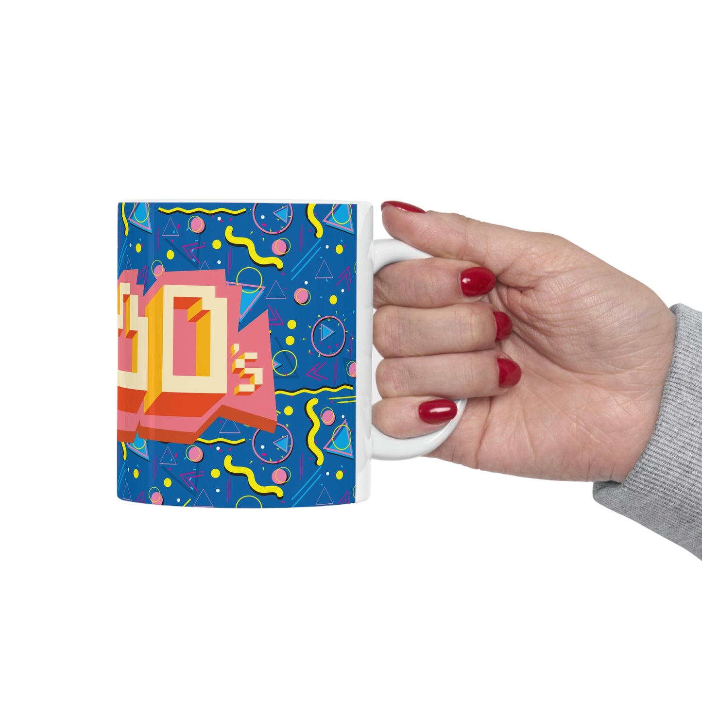 Ceramic Mug 11oz 1980 Retro Graphic Abstract Design - I Love the 1980s -