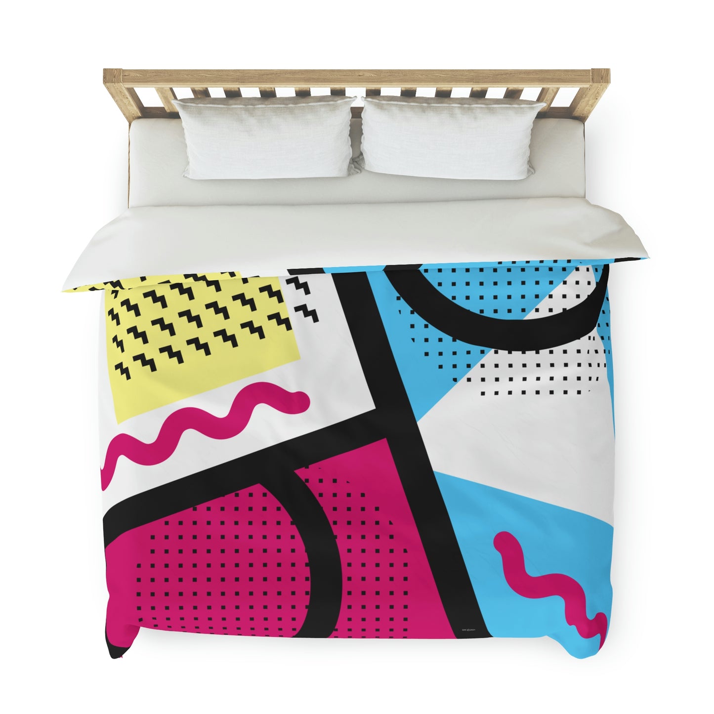 1980s Retro Graphic Art Abstract  - Tick Tack Triangle - Duvet Cover