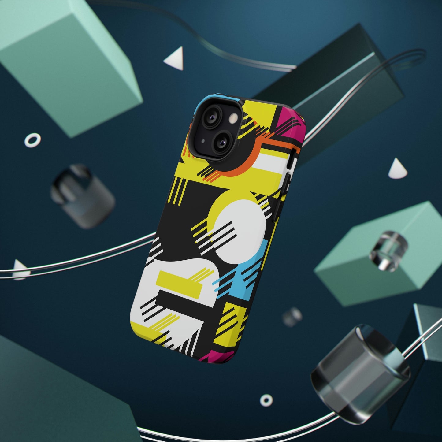 Impact-Resistant Cases - 1980s Retro Abstract Graphic Art - Primary Tines -