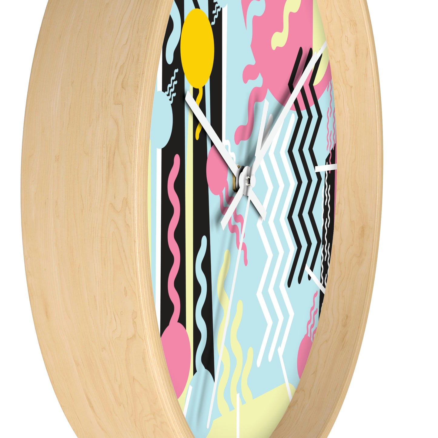 1980s Retro Abstract Design - Pastels - Wall Clock