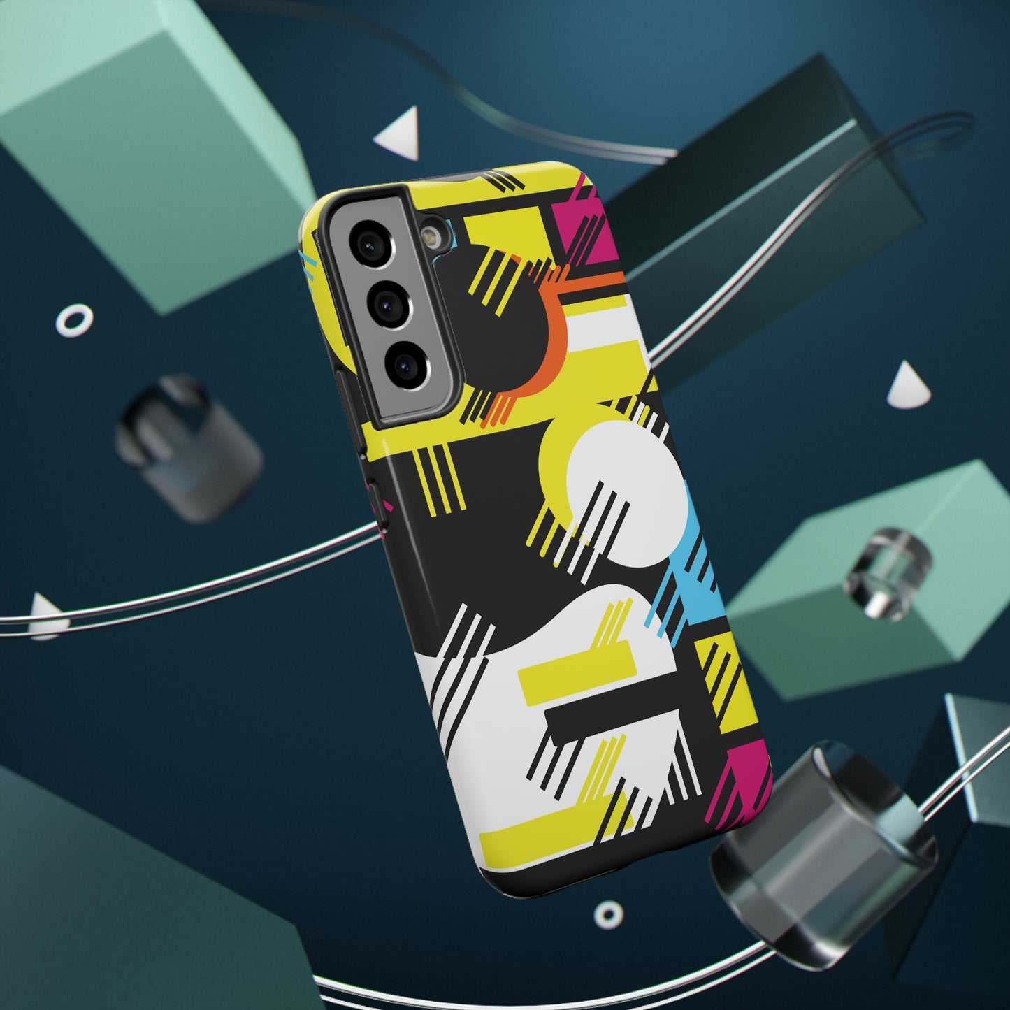 Impact-Resistant Cases - 1980s Retro Abstract Graphic Art - Primary Tines -