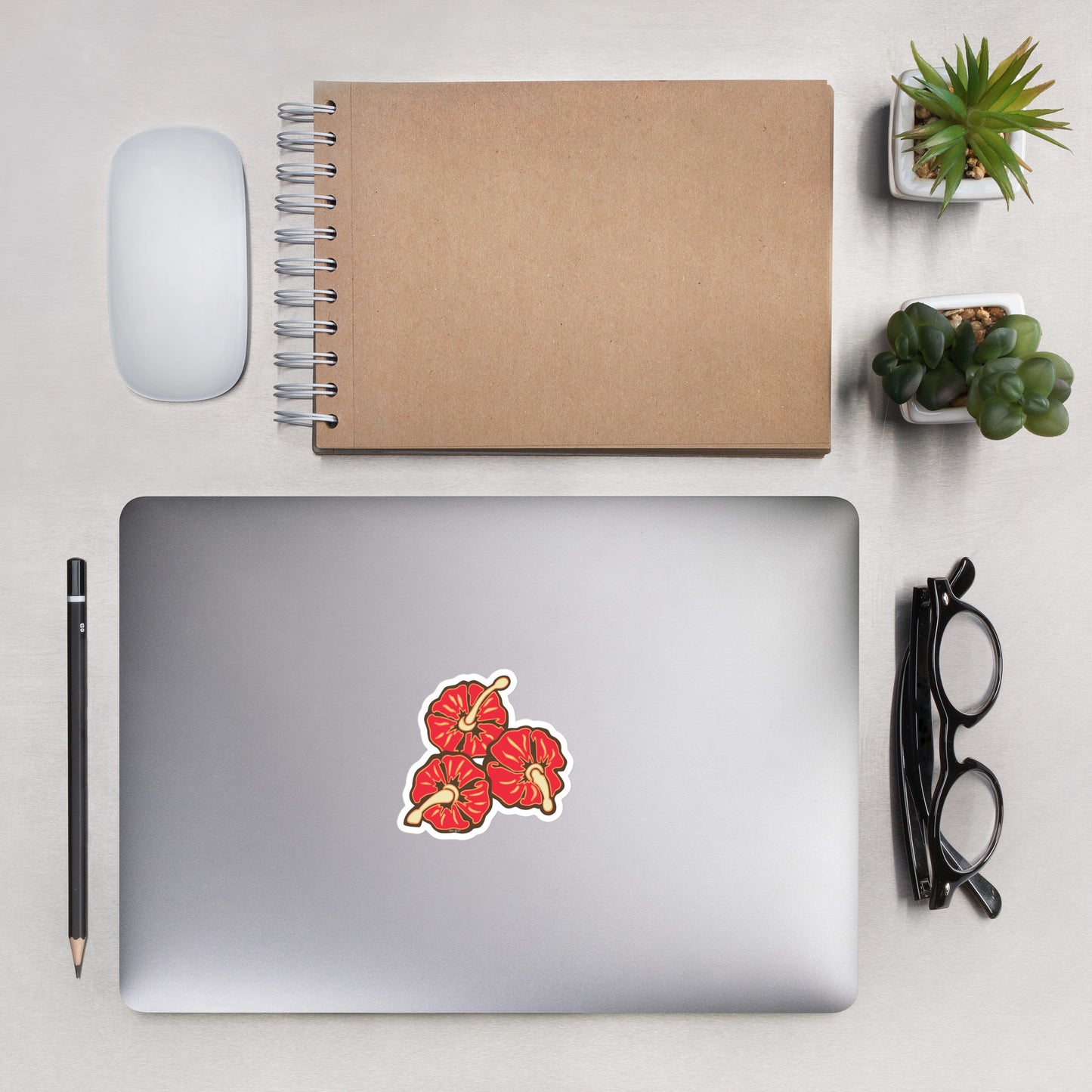 Red Tropical Flowers  - Bubble-Free Sticker