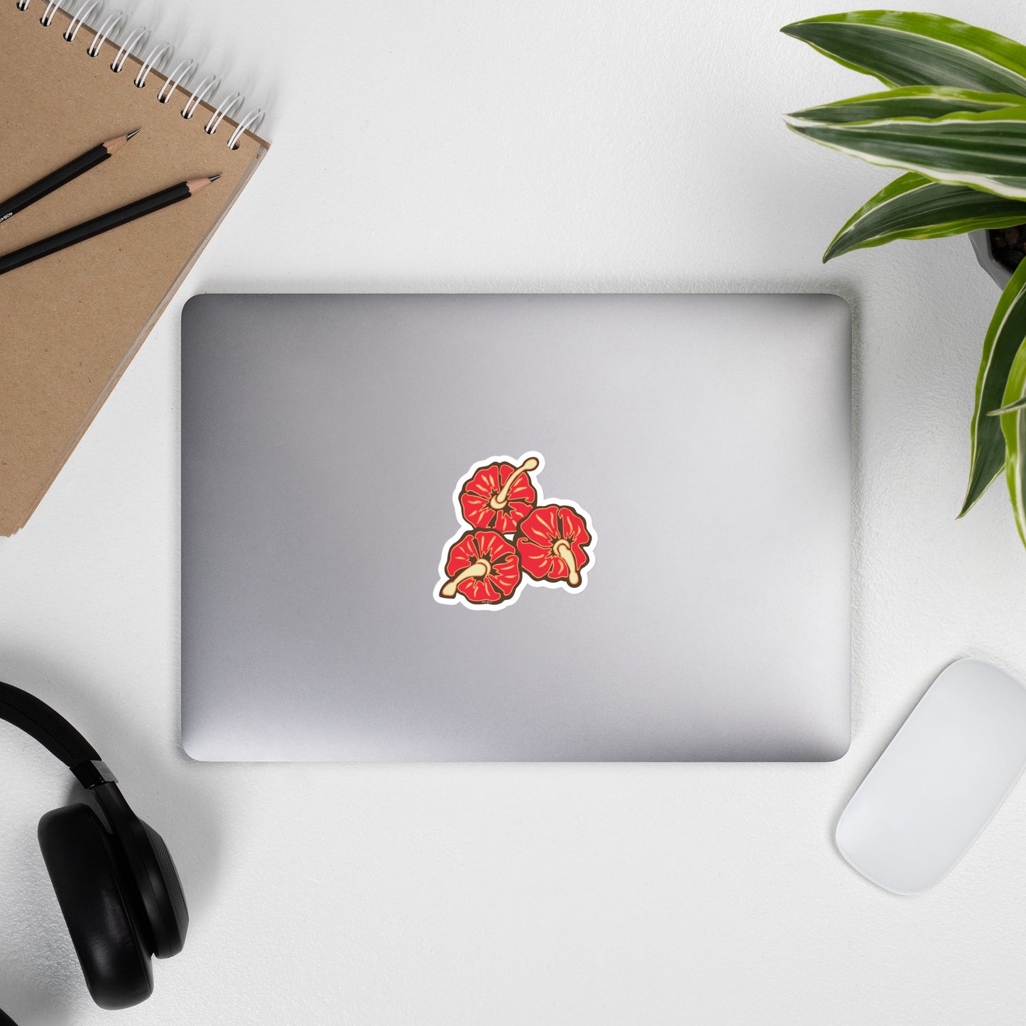 Red Tropical Flowers  - Bubble-Free Sticker