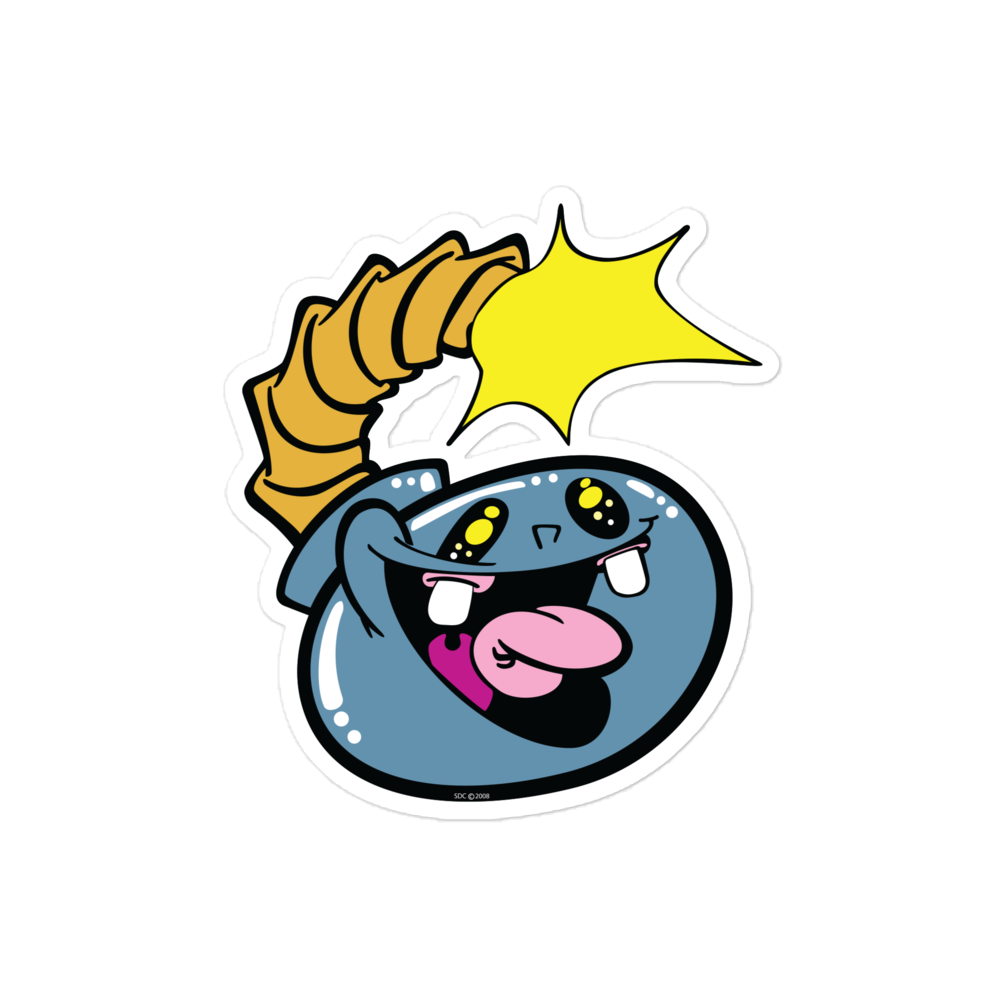 Street Art Cartoon Bomb Character Bubble-Free Sticker