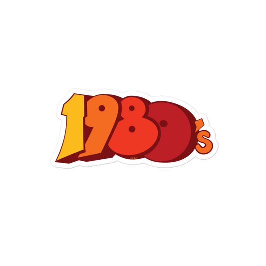 1980s Retro Bubble Font Graphic Design - Bubble-Free Sticker