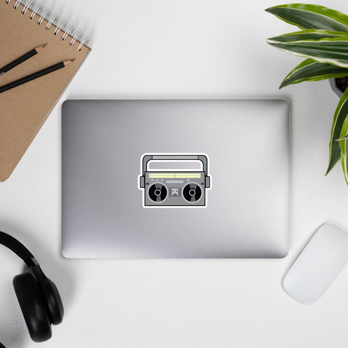 Black and Gray Vintage Boom Box - Bubble-Free Sticker