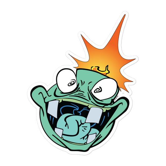 Crazy Street Art Cartoon Bomb Character Bubble-Free Sticker