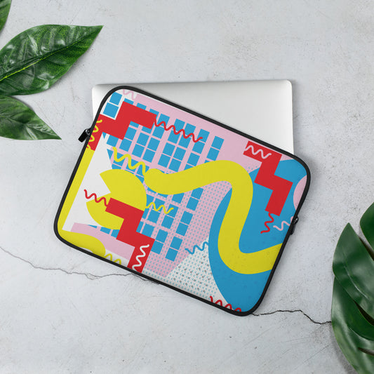 1980s Retro Abstract Graphic Art - Squiggles - Laptop Sleeve