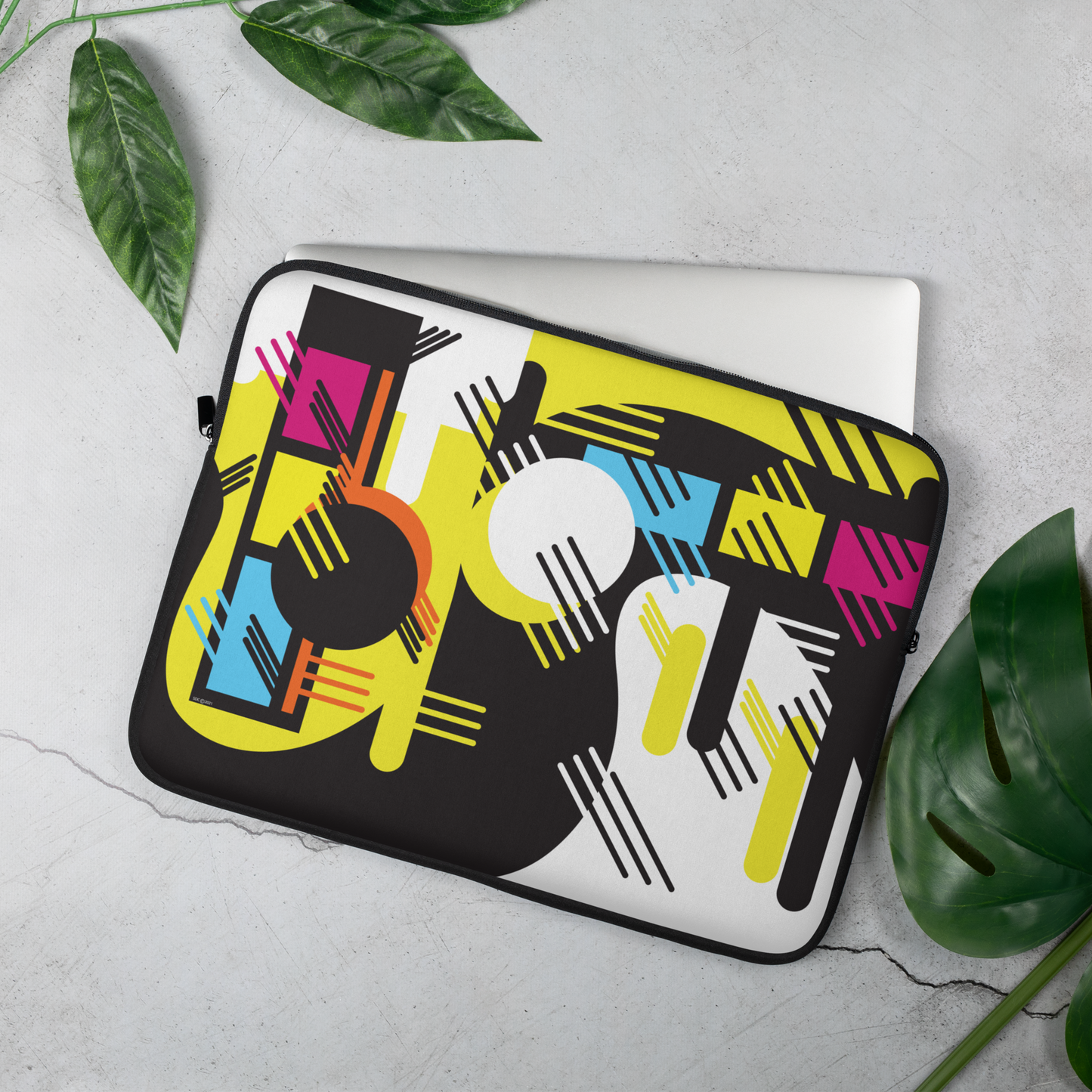 1980s Retro Abstract Graphic Art Laptop Sleeve