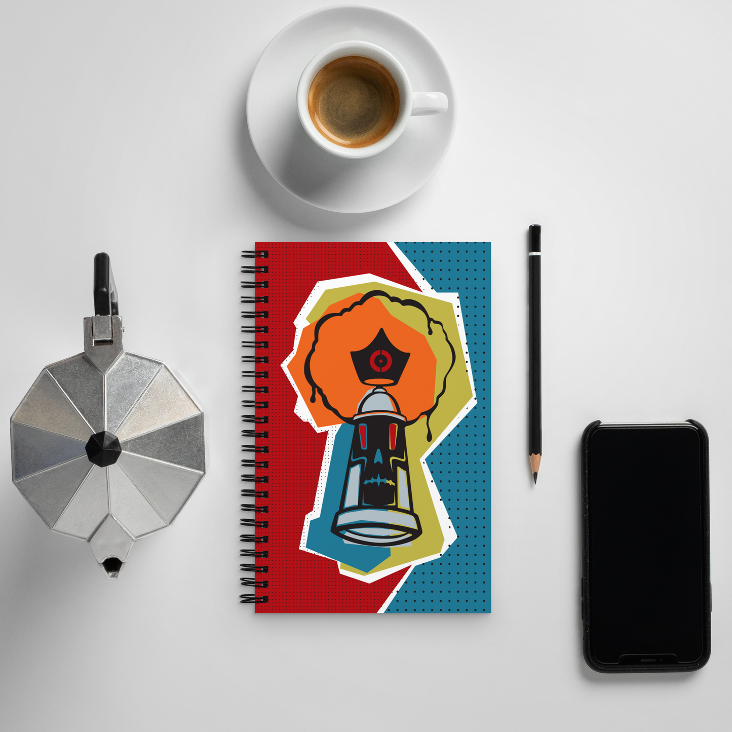 Skizo Fa2hq Skull Spray Can Graphic Art Spiral Notebook